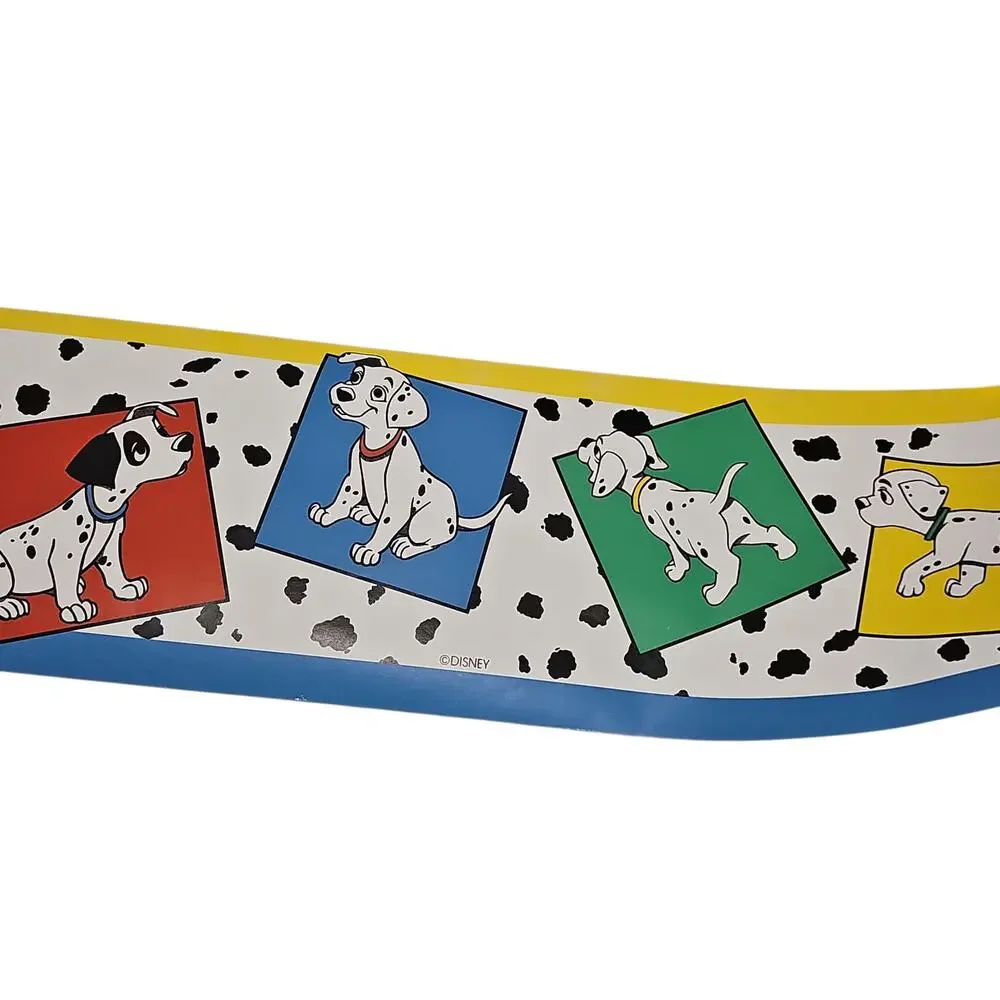 Vintage Disney 101 Dalmatians Border Wallpaper 90s Yellow Blue Red